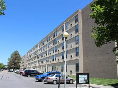 Exterior view of Marcella Manor Apartments