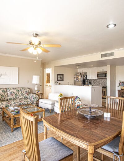 Bright and cozy common area in a senior living facility