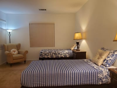 Cozy bedroom setup in a senior living space