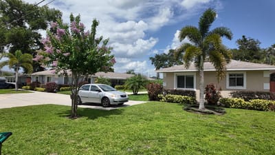 Well-maintained outdoor space at an assisted living facility