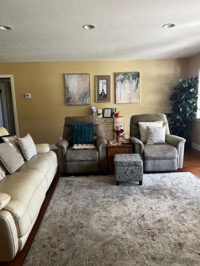Cozy common area with comfortable chairs and decor