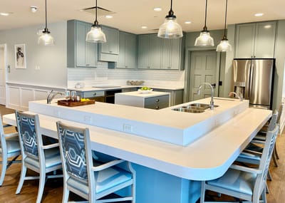 Bright and modern kitchen area in a senior living facility