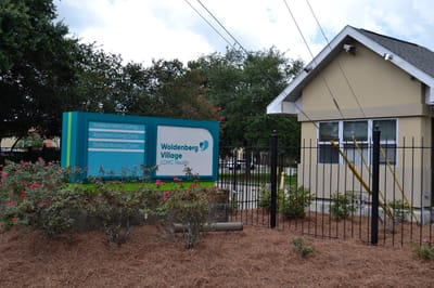 Exterior view of Touro Woldenberg Village signage
