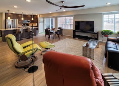 Bright interior common area with comfortable seating