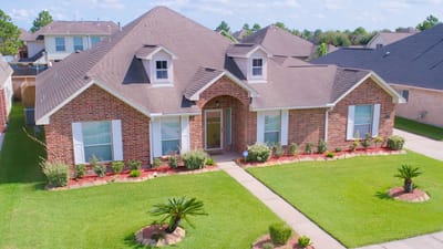 Aerial view of a single-story assisted living facility