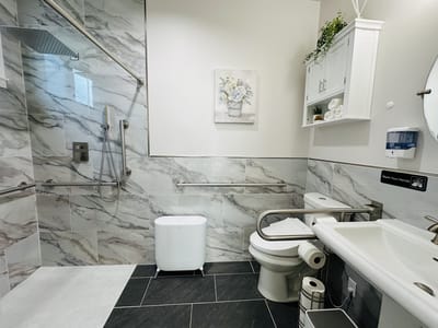 Modern bathroom with accessible features