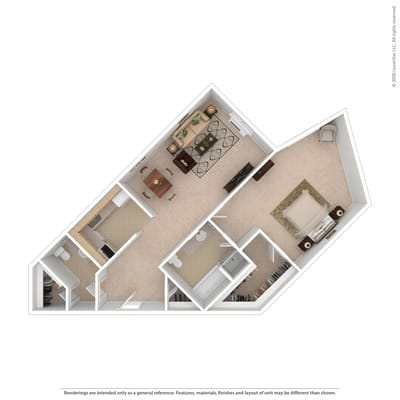 Architectural floor plan of a unit layout