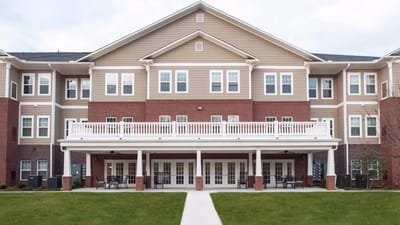 Exterior view of Lakewood Hills Senior Village building