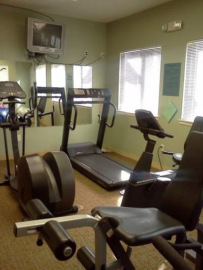 Exercise equipment in a fitness room