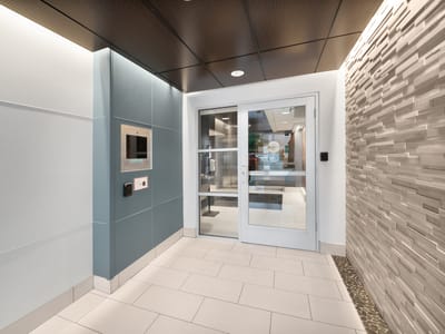 Bright and modern interior entrance lobby