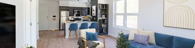 Bright interior living area with modern furnishings