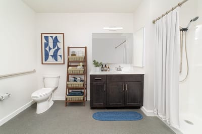 A well-designed bathroom interior with modern fixtures