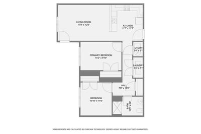 Architectural floor plan of an apartment layout