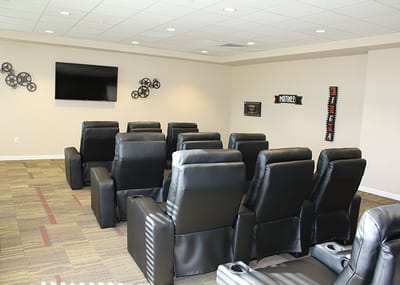 Comfortable seating in a spacious common area