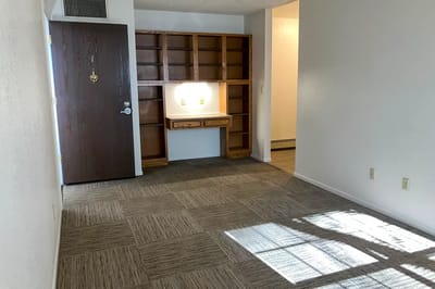 Interior view of a resident's room with natural light