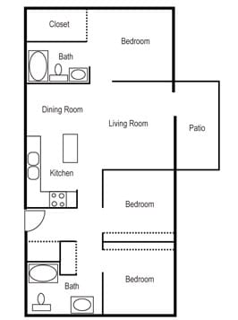 Architectural floor plan of a facility layout