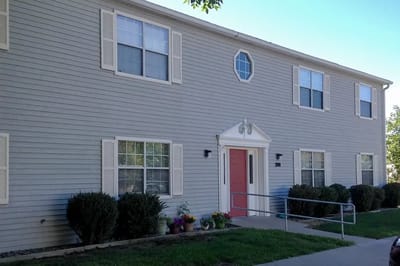Exterior view of Nellie Bechtel Apartments building