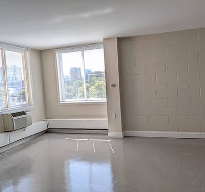 Bright interior view of a resident room