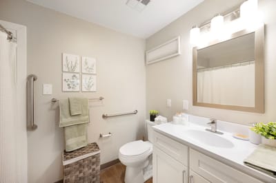 Bright, clean bathroom with modern fixtures
