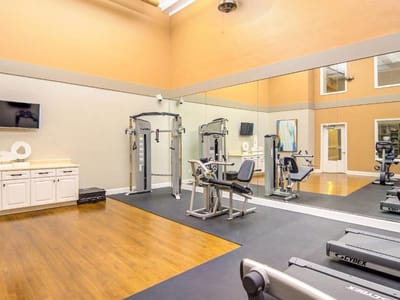 Interior view of a well-equipped gym area