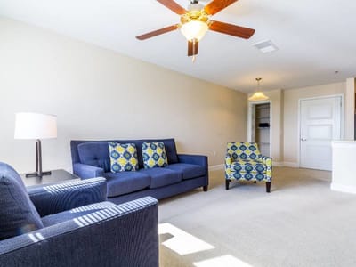 Bright and inviting lounge area with comfortable seating