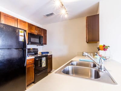 Bright kitchen space in a senior living facility