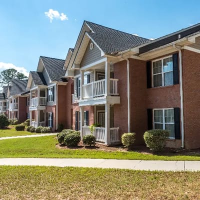 Exterior view of a senior living facility building
