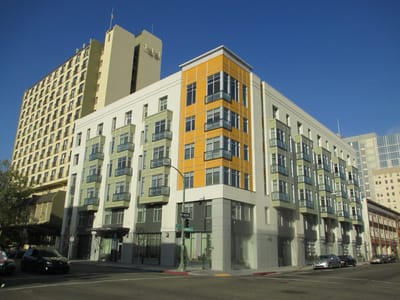 Exterior view of a modern multi-story building