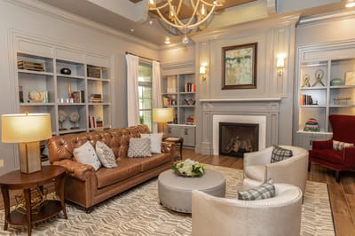Warm and inviting common area with seating