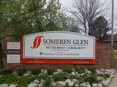 Exterior sign for Someren Glen Retirement Community