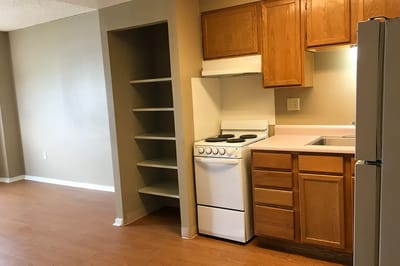 Interior view of a small kitchen area