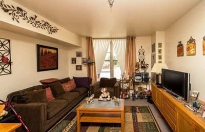 Cozy living room with comfortable furniture and decor