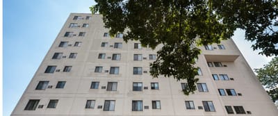 Exterior view of a multi-story nursing home building