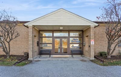 Main entrance of a senior living facility
