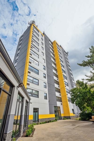 Exterior view of Edith Johnson Towers building