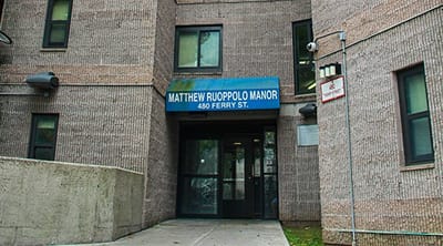 Front entrance of Matthew Ruoppolo Manor building