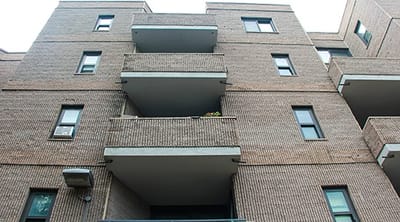 Exterior view of the facility's residential building