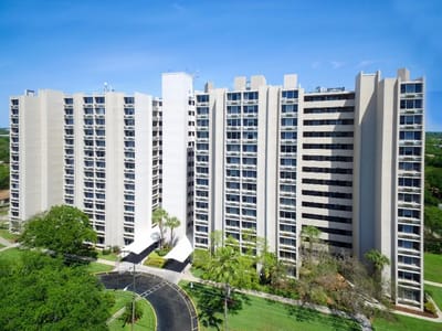Exterior view of Presbyterian Towers building.