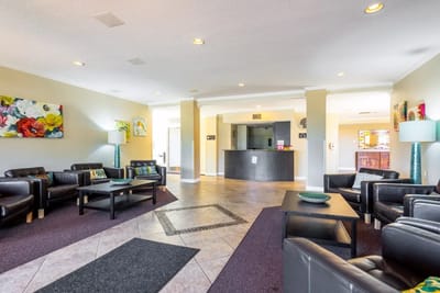 Cozy lobby area with modern seating