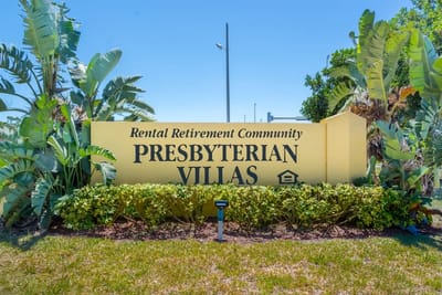 Sign for Presbyterian Villas retirement community
