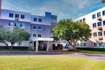 Exterior view of a senior living facility