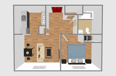 Architectural floor plan of a residential unit.