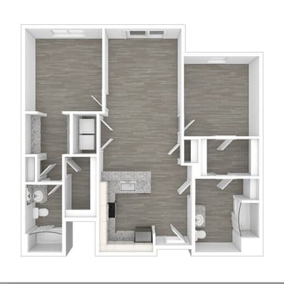 Architectural floor plan of a resident unit.
