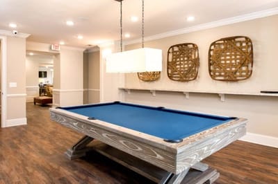Pool table in a common area.