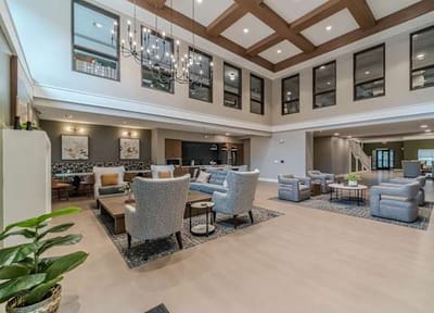 Spacious and inviting common area with comfortable seating.