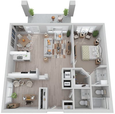 Architectural floor plan of living space