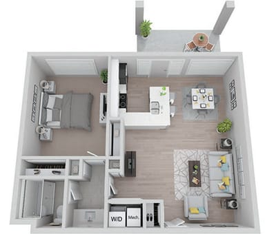 Architectural floor plan layout of a unit