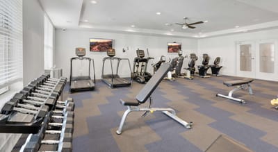 Fitness center with exercise equipment