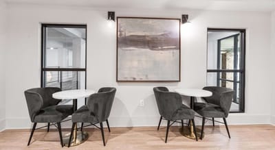 Stylish common area with modern seating