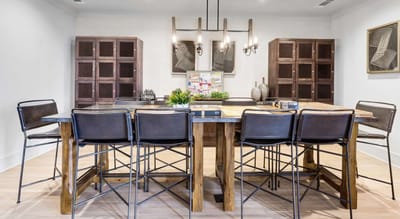 Stylish interior common area with seating and decor.
